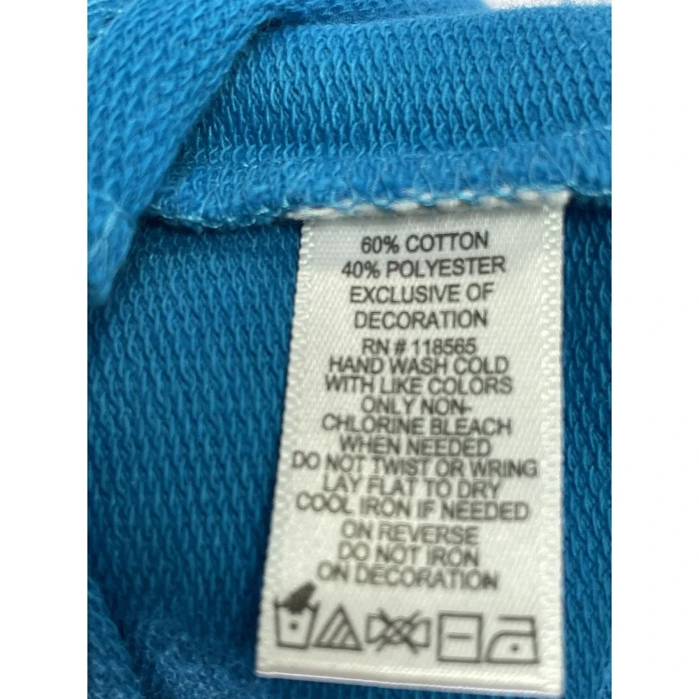 Quacker Factory French TerryDress Sz Small Blue Embroidered Palm Tree (C44) NWTs